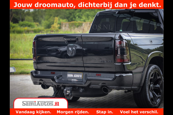 Dodge Ram 1500 LIMITED NIGHT 5.7 V8 | BLACK OPS | MULTITAILGATE | PANO | ADAPTIVE CRUISE | 360CAM | APPLE CARPLAY | PRINS LPG ONDERBOUW | LUCHTVERING | 4X4 | Comfortabele Dubbele Cabine met Royale 5 Zitplaatsen |