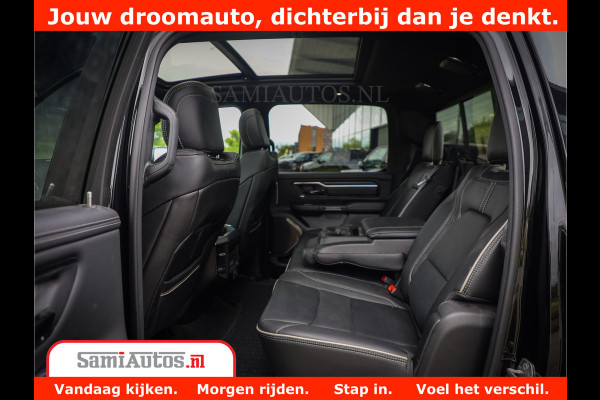 Dodge Ram 1500 LIMITED NIGHT 5.7 V8 | BLACK OPS | MULTITAILGATE | PANO | ADAPTIVE CRUISE | 360CAM | APPLE CARPLAY | PRINS LPG ONDERBOUW | LUCHTVERING | 4X4 | Comfortabele Dubbele Cabine met Royale 5 Zitplaatsen |