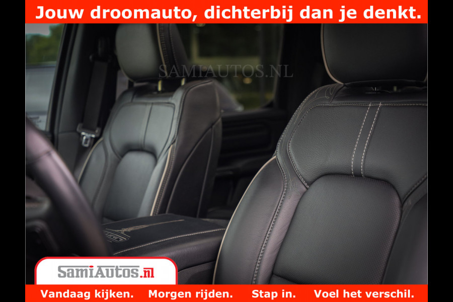 Dodge Ram 1500 LIMITED NIGHT 5.7 V8 | BLACK OPS | MULTITAILGATE | PANO | ADAPTIVE CRUISE | 360CAM | APPLE CARPLAY | PRINS LPG ONDERBOUW | LUCHTVERING | 4X4 | Comfortabele Dubbele Cabine met Royale 5 Zitplaatsen |