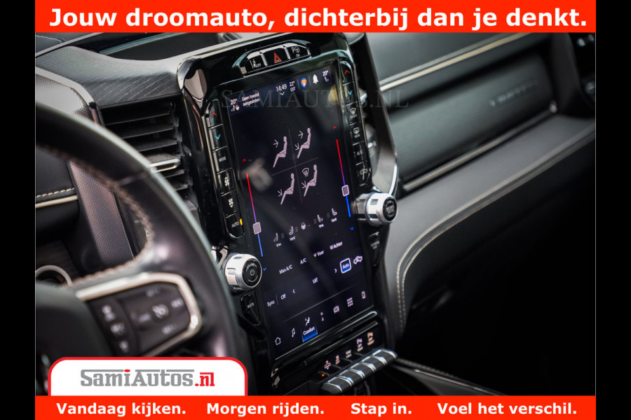 Dodge Ram 1500 LIMITED NIGHT 5.7 V8 | BLACK OPS | MULTITAILGATE | PANO | ADAPTIVE CRUISE | 360CAM | APPLE CARPLAY | PRINS LPG ONDERBOUW | LUCHTVERING | 4X4 | Comfortabele Dubbele Cabine met Royale 5 Zitplaatsen |