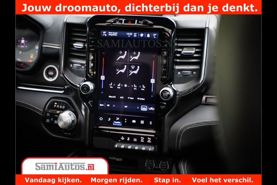Dodge Ram 1500 LIMITED NIGHT 5.7 V8 | BLACK OPS | MULTITAILGATE | PANO | ADAPTIVE CRUISE | 360CAM | APPLE CARPLAY | PRINS LPG ONDERBOUW | LUCHTVERING | 4X4 | Comfortabele Dubbele Cabine met Royale 5 Zitplaatsen |