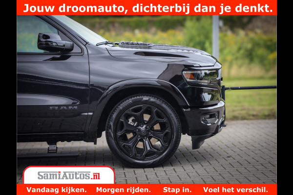 Dodge Ram 1500 LIMITED NIGHT 5.7 V8 | BLACK OPS | MULTITAILGATE | PANO | ADAPTIVE CRUISE | 360CAM | APPLE CARPLAY | PRINS LPG ONDERBOUW | LUCHTVERING | 4X4 | Comfortabele Dubbele Cabine met Royale 5 Zitplaatsen |