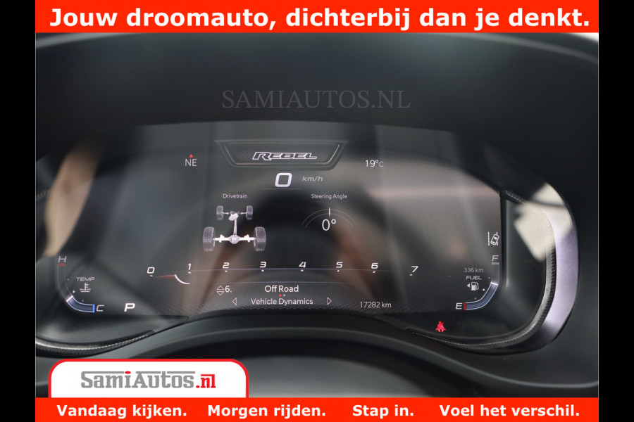 Dodge Ram 1500 REBEL TRX STYLE | BODY LIFT | RAMBAR | 4X4 | LPG | HUD HEADUP | DIGI CLUSTER | 360CAM | ADAPTIVE CRUISE | RAM BAR ROLLCOVER | Comfortabele Dubbele Cabine met Royale 5 Zitplaatsen |