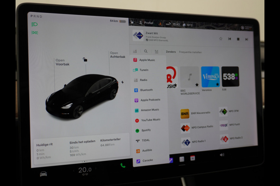 Tesla Model 3 Long Range AWD 75kWh 463PK Trekhaak SOH 88% FSD-3 Computer Premium Audio 4wd AutoPilot Panoramadak Camera's Leer Adaptive-Cruise Stoel en achterbank verwarming Electr.Stoelen+Memory+Easy-Entry WiFi 1.000kg Trekgewicht 1e Eigenaar Org. Nederlandse Auto Garantie op Accu/Motor tot 28-12-2027/192.000km