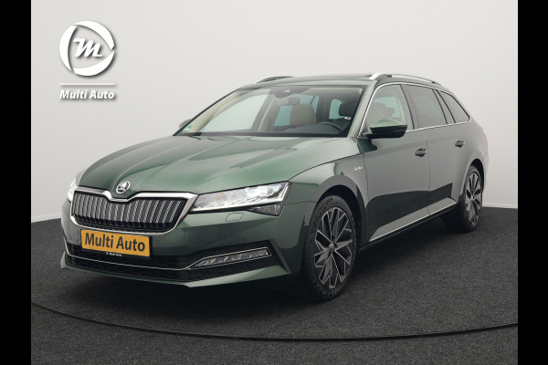 Škoda Superb 1.4 TSI iV Laurin & Klement Plug In Hybrid 218pk Dealer O.H PHEV | Panodak | Adaptive Cruise | Canton Audio | Lederen Sportstoelen Memory | Camera | Crystal LED | Apple Carplay | Lane Assist | Stoelverwarming | Navigatie | DAB |