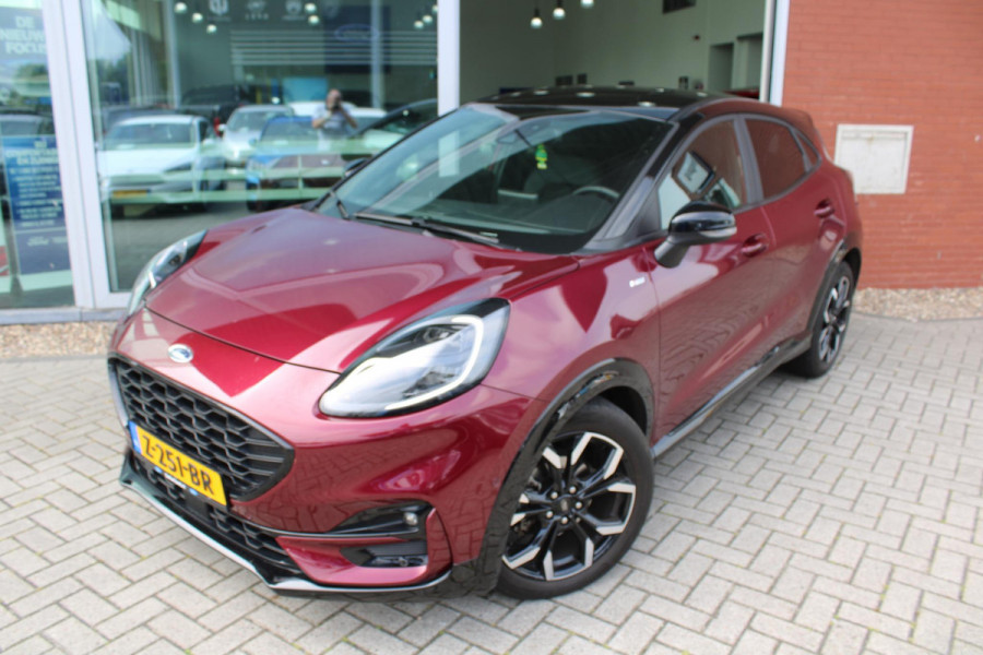 Ford Puma 1.0 EcoBoost Hybrid ST-Line X | Trekhaak | Winterpack | Adaptieve Cruise Control | B & O | Camera | BLIS | Navigatie | Privacy Glass | 18 Inch LMV