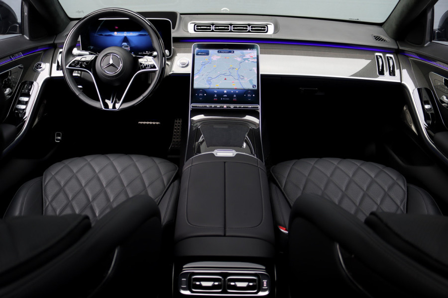 Mercedes-Benz S-Klasse 580 e Lang AMG Line Aut9 | Airmatic | Chauffeurspakket | Distronic+ | Achterasbesturing | Massage V+A | MBUX Tablet | Burmester | Vlakkenverwarming | Zonweringspakket | Luchtreinigingspakket |