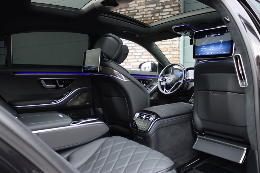 Mercedes-Benz S-Klasse 580 e Lang AMG Line Aut9 | Airmatic | Chauffeurspakket | Distronic+ | Achterasbesturing | Massage V+A | MBUX Tablet | Burmester | Vlakkenverwarming | Zonweringspakket | Luchtreinigingspakket |