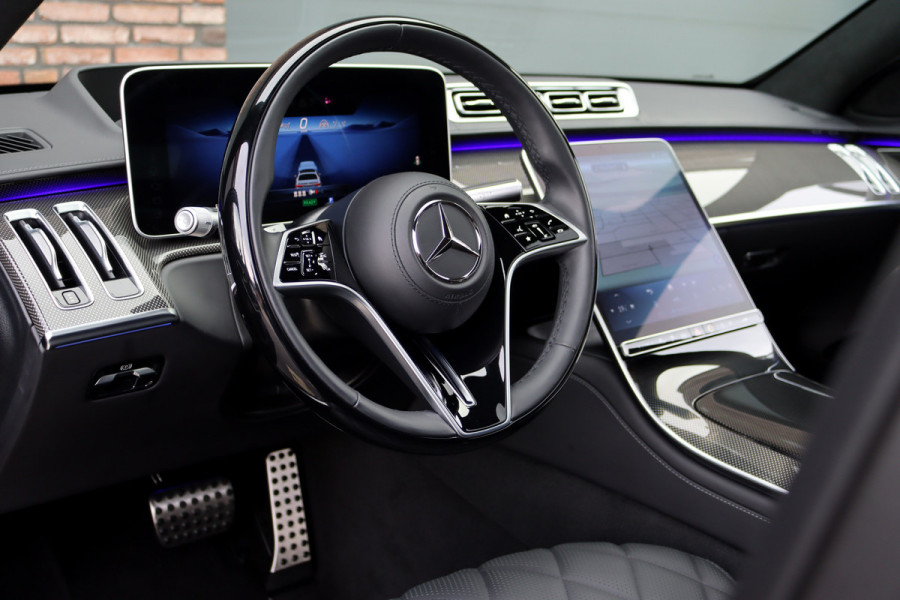 Mercedes-Benz S-Klasse 580 e Lang AMG Line Aut9 | Airmatic | Chauffeurspakket | Distronic+ | Achterasbesturing | Massage V+A | MBUX Tablet | Burmester | Vlakkenverwarming | Zonweringspakket | Luchtreinigingspakket |