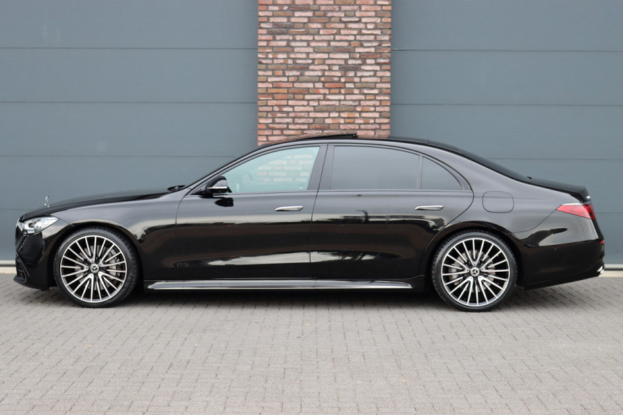 Mercedes-Benz S-Klasse 580 e Lang AMG Line Aut9 | Airmatic | Chauffeurspakket | Distronic+ | Achterasbesturing | Massage V+A | MBUX Tablet | Burmester | Vlakkenverwarming | Zonweringspakket | Luchtreinigingspakket |