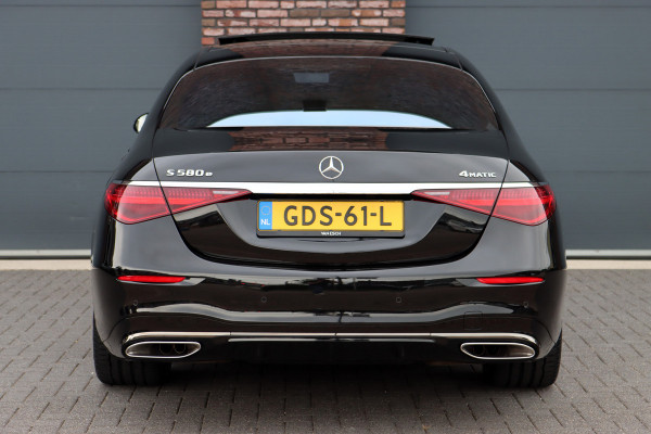 Mercedes-Benz S-Klasse 580 e Lang AMG Line Aut9 | Airmatic | Chauffeurspakket | Distronic+ | Achterasbesturing | Massage V+A | MBUX Tablet | Burmester | Vlakkenverwarming | Zonweringspakket | Luchtreinigingspakket |