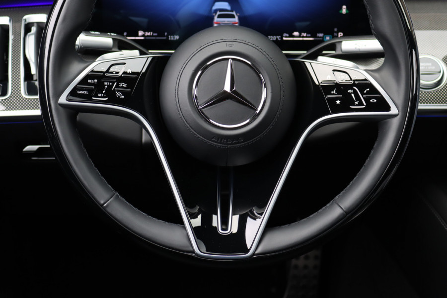 Mercedes-Benz S-Klasse 580 e Lang AMG Line Aut9 | Airmatic | Chauffeurspakket | Distronic+ | Achterasbesturing | Massage V+A | MBUX Tablet | Burmester | Vlakkenverwarming | Zonweringspakket | Luchtreinigingspakket |