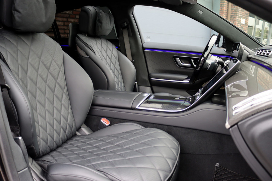 Mercedes-Benz S-Klasse 580 e Lang AMG Line Aut9 | Airmatic | Chauffeurspakket | Distronic+ | Achterasbesturing | Massage V+A | MBUX Tablet | Burmester | Vlakkenverwarming | Zonweringspakket | Luchtreinigingspakket |