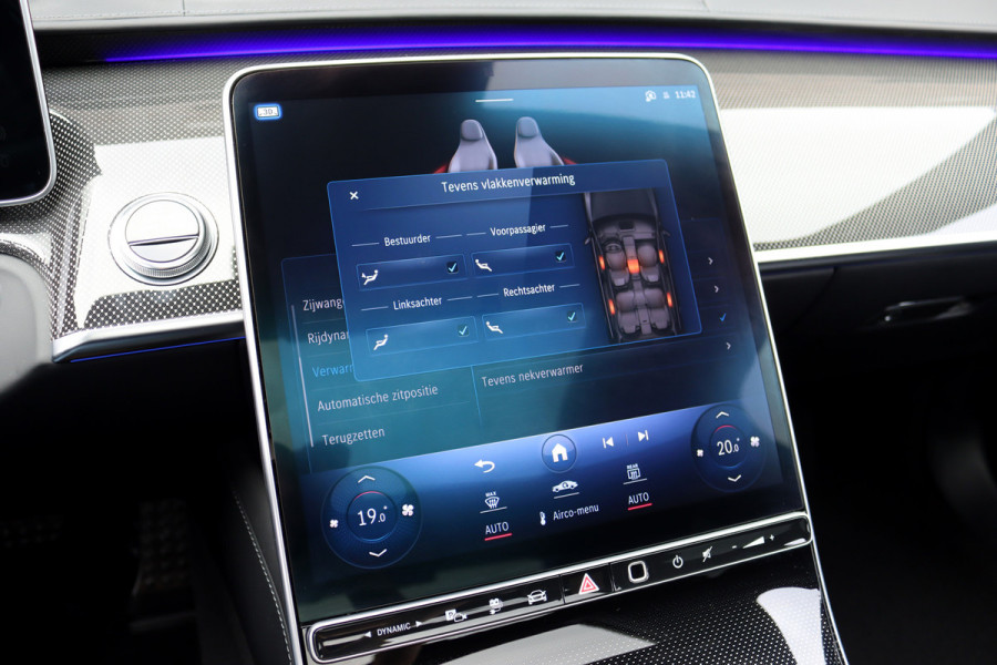 Mercedes-Benz S-Klasse 580 e Lang AMG Line Aut9 | Airmatic | Chauffeurspakket | Distronic+ | Achterasbesturing | Massage V+A | MBUX Tablet | Burmester | Vlakkenverwarming | Zonweringspakket | Luchtreinigingspakket |