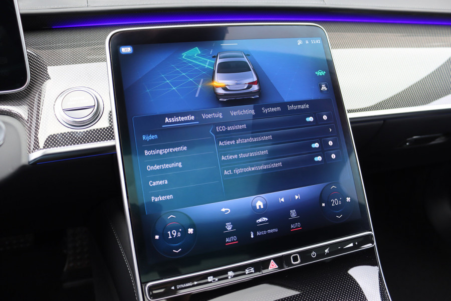 Mercedes-Benz S-Klasse 580 e Lang AMG Line Aut9 | Airmatic | Chauffeurspakket | Distronic+ | Achterasbesturing | Massage V+A | MBUX Tablet | Burmester | Vlakkenverwarming | Zonweringspakket | Luchtreinigingspakket |