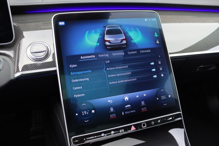 Mercedes-Benz S-Klasse 580 e Lang AMG Line Aut9 | Airmatic | Chauffeurspakket | Distronic+ | Achterasbesturing | Massage V+A | MBUX Tablet | Burmester | Vlakkenverwarming | Zonweringspakket | Luchtreinigingspakket |