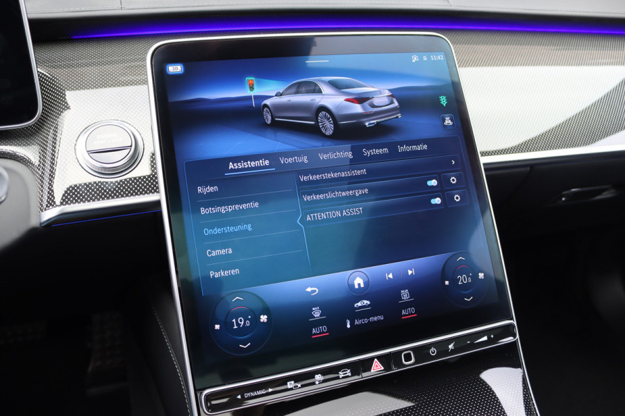 Mercedes-Benz S-Klasse 580 e Lang AMG Line Aut9 | Airmatic | Chauffeurspakket | Distronic+ | Achterasbesturing | Massage V+A | MBUX Tablet | Burmester | Vlakkenverwarming | Zonweringspakket | Luchtreinigingspakket |