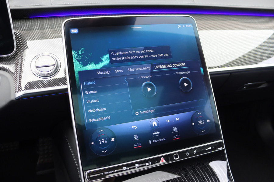 Mercedes-Benz S-Klasse 580 e Lang AMG Line Aut9 | Airmatic | Chauffeurspakket | Distronic+ | Achterasbesturing | Massage V+A | MBUX Tablet | Burmester | Vlakkenverwarming | Zonweringspakket | Luchtreinigingspakket |