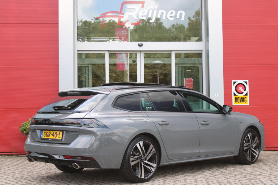 Peugeot 508 SW 1.6 HYbrid 225PK GT ** NIEUW MODEL** | NAVIGATIE |PANORAMISCH SCHUIFDAK|KOPLAMPEN MATRIX LED | NIGHTVISION | WEGKLAPBARE TREKHAAK |BEKLEDING LEDER/ALCATARA MISTRAL |COMFORTSTOELEN MET VERSTELBARE NEUS EN ELEKTRISCHVERSTELBARE HELLINGSHOEK|STOELVERWARMING |DRAADLOOS APPLE CARPLAY/ANDROID AUTO | NIGHT VISION PACK | ADAPTIEF ONDERSTEL|7,4 KW LADEN| 19'' AUGUSTA LICHTMETALEN VELGEN | HIFI FOCAL| ADAPTIEVE CRUISECONTROL | HANDSFREE ELEKTRISCH BEDIENBARE ACHTERKLEP|ALARMSYSTEEM AF FABRIEK|DONKER GETINTE ACHTERRUITEN |