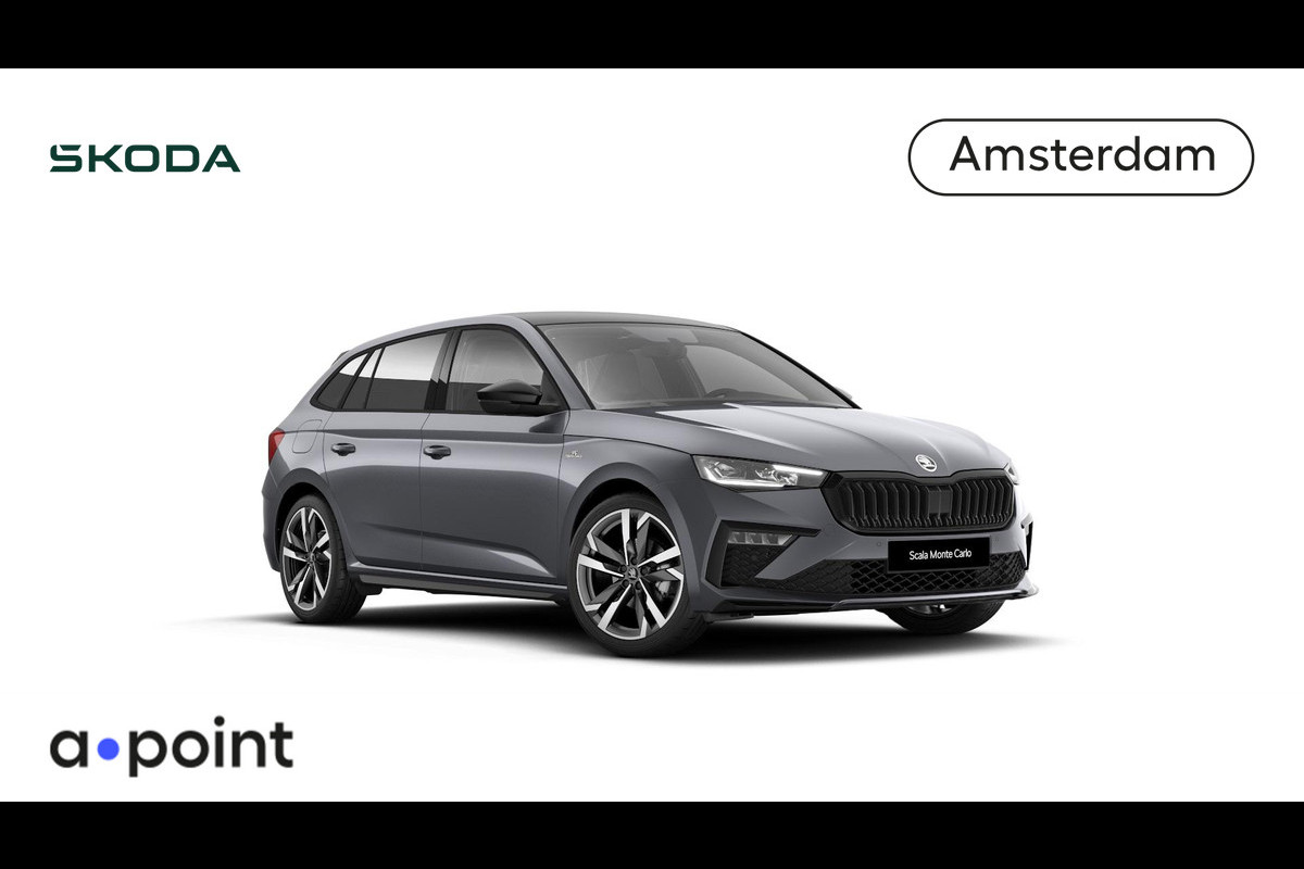 Škoda SCALA Monte Carlo 1.0 TSI 115 pk 7 versn. DSG | Travel assist | Winter pakket | 18 inch lichtmetalen velgen | Draadloos laden Škoda SCALA Monte Carlo 1.0 TSI 115 pk 7 versn. DSG | Travel assist | Winter pakket | 18 inch lichtmetalen velgen | Draadloos laden