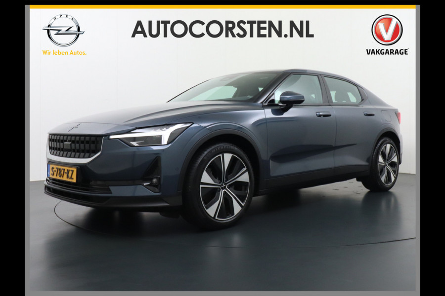 Polestar 2 Long Range 78kWh Carplay Android Auto Cruise Control Keyless Navi Ecc 360°Camera 19"LM Led-Pixel PDC Elektr.Klep Google Maps Blindspot Monitoring Stoelverwarming Regen-Lichtsensor Virtual-Cockpit Hill-Assist Lane Assist Origineel Nederlandse Auto Tot 150kw snel laden 1.500KG Trekvermogen €54.400 nieuwprijs