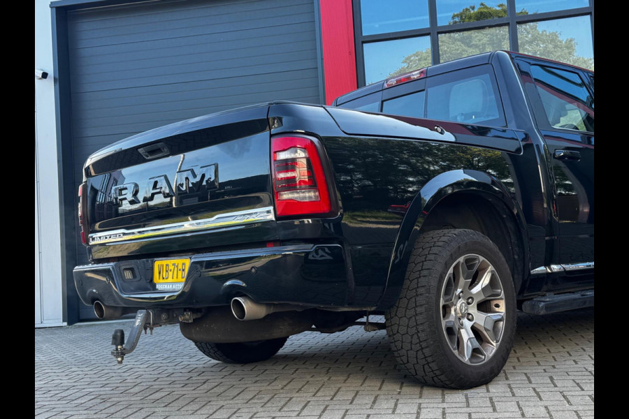 Dodge Ram 1500 5.7 V8 CREW CAB GAS LIMITED DONKERE HEMEL SCHUIFDAK LUCHTVERING RAMBOX TREKHAAK 3500KG STOELVERWARMING