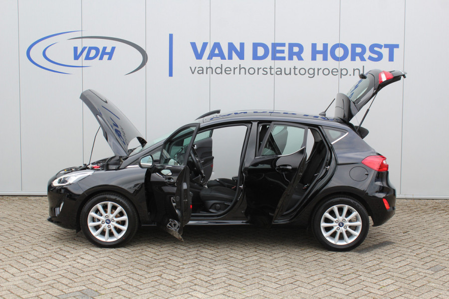 Ford Fiesta 1.0-100pk EcoBoost Titanium. Mooie en zuinige Ford Fiesta in de luxe Titanium uitvoering.