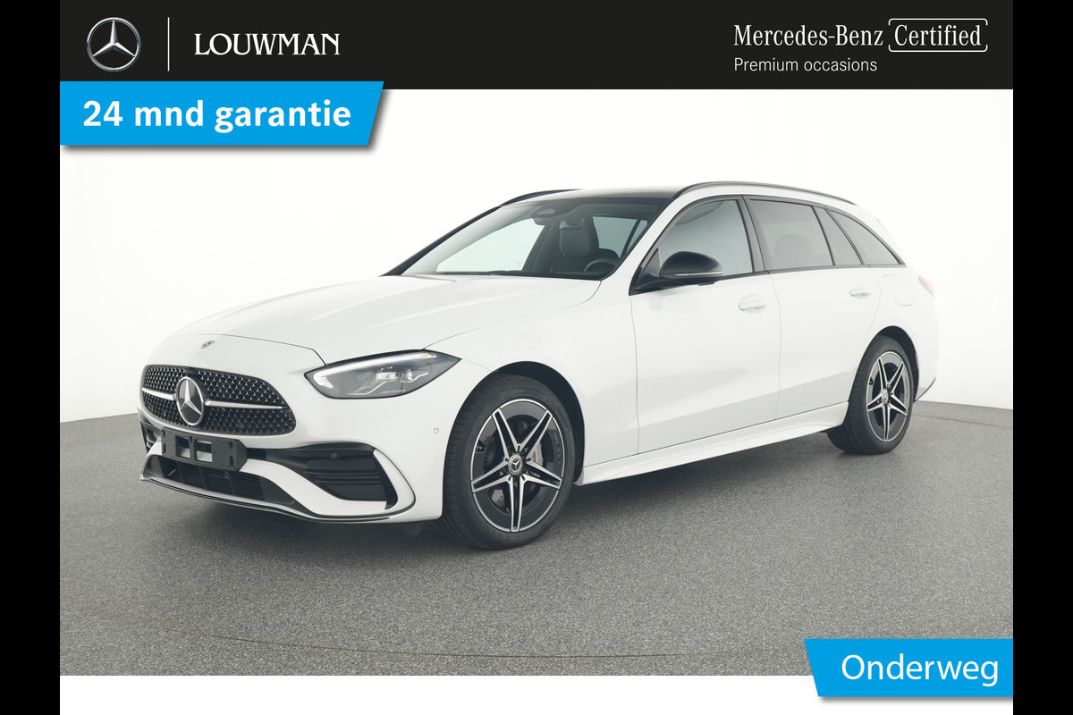 Mercedes-Benz C-Klasse Estate 300 e AMG Plug-In Hybride | AMG Line | Night Pakket | Trekhaak | Panorama Schuif-Kanteldak | Keyless-Go | Inclusief 24 maanden MB Certified garantie voor Europa.