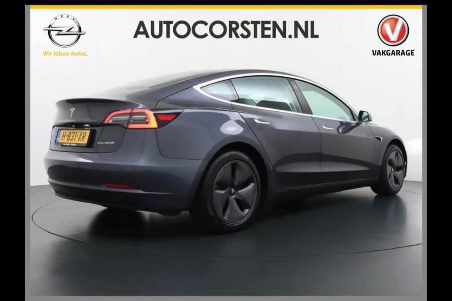 Tesla Model 3 AWD 75kWh **FSD Full Self Driving MEEGELEVERD pakket** Long Range Trekhaak Premium Audio AutoPilot Panoramadak Camera's Leer Ada Automatisch Parkeren Zelfstandig-Rijstrookwissel 4WD Stoel en achterbank verwarming Elektr.Stoelen+Memory+Easy-Entry WiFi 1e Eigenaar Origineel Nederlandse Auto Garantie op Accu/Motor tot 29-06-2028/192.000km  € 67.630- nieuw!