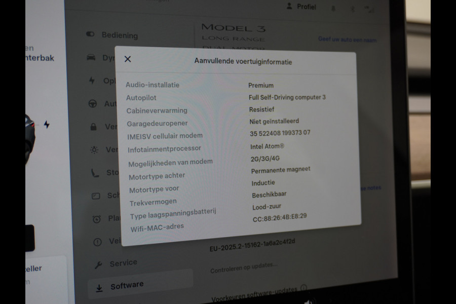 Tesla Model 3 AWD 75kWh **FSD Full Self Driving MEEGELEVERD pakket** Long Range Trekhaak Premium Audio AutoPilot Panoramadak Camera's Leer Ada Automatisch Parkeren Zelfstandig-Rijstrookwissel 4WD Stoel en achterbank verwarming Elektr.Stoelen+Memory+Easy-Entry WiFi 1e Eigenaar Origineel Nederlandse Auto Garantie op Accu/Motor tot 29-06-2028/192.000km  € 67.630- nieuw!