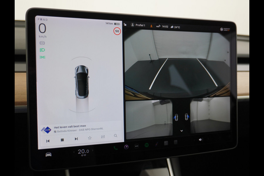 Tesla Model 3 Long Range AWD 75kWh 463PK Lmv FSD-3 Computer Premium Audio AutoPilot Panoramadak Camera's Leer Adaptive-Cruise-Control+Stop&Go  4WD Stoel en achterbank verwarming Elektr.Stoelen+Memory+Easy-Entry WiFi 1e Eigenaar Origineel Nederlandse Auto Garantie op Accu/Motor tot 25-06-2028/192.000km