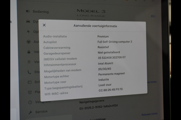 Tesla Model 3 Long Range AWD 75kWh 463PK Lmv FSD-3 Computer Premium Audio AutoPilot Panoramadak Camera's Leer Adaptive-Cruise-Control+Stop&Go  4WD Stoel en achterbank verwarming Elektr.Stoelen+Memory+Easy-Entry WiFi 1e Eigenaar Origineel Nederlandse Auto Garantie op Accu/Motor tot 25-06-2028/192.000km