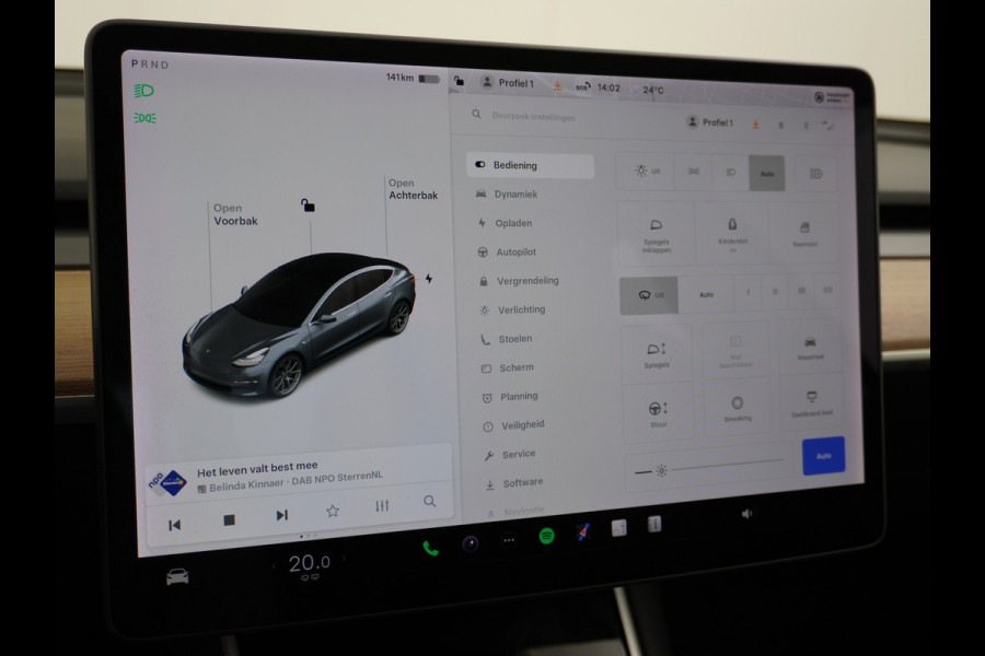 Tesla Model 3 Long Range AWD 75kWh 463PK Lmv FSD-3 Computer Premium Audio AutoPilot Panoramadak Camera's Leer Adaptive-Cruise-Control+Stop&Go  4WD Stoel en achterbank verwarming Elektr.Stoelen+Memory+Easy-Entry WiFi 1e Eigenaar Origineel Nederlandse Auto Garantie op Accu/Motor tot 25-06-2028/192.000km