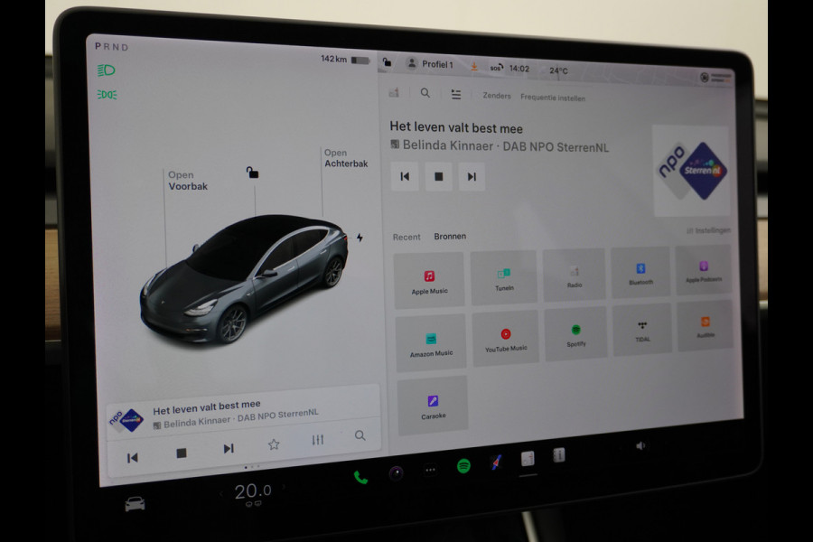 Tesla Model 3 Long Range AWD 75kWh 463PK Lmv FSD-3 Computer Premium Audio AutoPilot Panoramadak Camera's Leer Adaptive-Cruise-Control+Stop&Go  4WD Stoel en achterbank verwarming Elektr.Stoelen+Memory+Easy-Entry WiFi 1e Eigenaar Origineel Nederlandse Auto Garantie op Accu/Motor tot 25-06-2028/192.000km