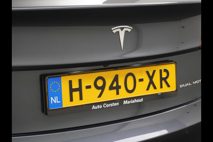 Tesla Model 3 Long Range AWD 75kWh 463PK Lmv FSD-3 Computer Premium Audio AutoPilot Panoramadak Camera's Leer Adaptive-Cruise-Control+Stop&Go  4WD Stoel en achterbank verwarming Elektr.Stoelen+Memory+Easy-Entry WiFi 1e Eigenaar Origineel Nederlandse Auto Garantie op Accu/Motor tot 25-06-2028/192.000km