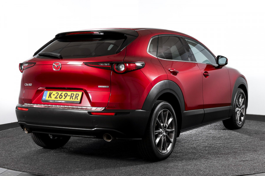 Mazda CX-30 2.0 e-SkyActiv-X M Hybrid 180 PK Luxury | S/K-Dak | Adapt. Cruise | Stoel-+Stuurverw. | PDC | 360 Camera | NAV + App. Connect | ECC | Bose | Elek. Klep | LM 18" |