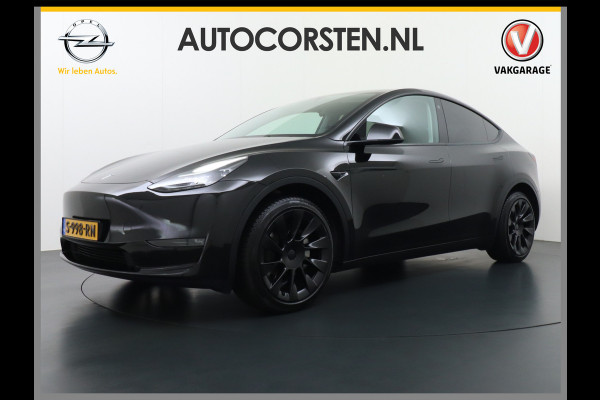 Tesla Model Y Long Range AWD 75kWh Warmtepomp Lmv 20" Autopilot FSD-Computer 3 Leder Panoramadak Elektr.Stuur+Stoel+Verwarmd Navi Ecc Premium  Camera's Elektr.AchterKlep Parkeer Assistent Sentry-Mode Privacyglas Bluetooth Dodehoek detector Connected services AMD-Ryzen Processor™ 1.600kg Trekvermogen Origineel Nederlandse Auto Garantie op Accu en Motor tot 24-03-2030 max. 192.000km
