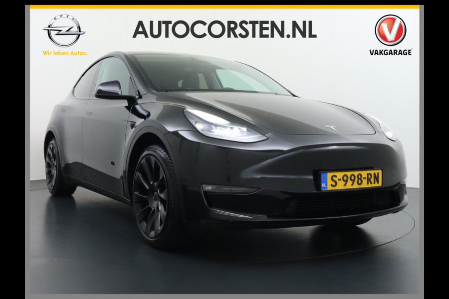 Tesla Model Y Long Range AWD 75kWh Warmtepomp Lmv 20" Autopilot FSD-Computer 3 Leder Panoramadak Elektr.Stuur+Stoel+Verwarmd Navi Ecc Premium  Camera's Elektr.AchterKlep Parkeer Assistent Sentry-Mode Privacyglas Bluetooth Dodehoek detector Connected services AMD-Ryzen Processor™ 1.600kg Trekvermogen Origineel Nederlandse Auto Garantie op Accu en Motor tot 24-03-2030 max. 192.000km