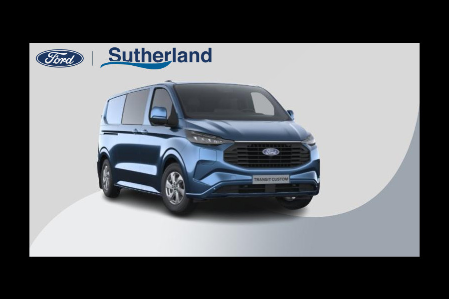Ford Transit Custom 320 2.5 PHEV L2H1 Limited DC 233pk | | Dubbele Cabine |Dubbele zijschuifdeur | 12-weg verstel- en verwarmbare AGR Stoelen | Inklapbare trekhaak | 17 inch lichtmetalen velgen | Driver Assistance Pack Premium  | Verwarmbaar stuurwiel | Bekleding zijwand en achterdeuren (volledig) |  | PRIJS EX. BTW INCL. BPM