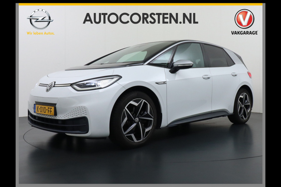 Volkswagen ID.3 58kWh 204PK First Navi Adapt.Cruise Control Pdc Apple Carplay Android Navi Ecc Led Stoel-Stuurverwarming DAB Keyless Advanced Lmv Bluetooth Regensensor Rijstrooksensor Verkeersbord detectie Mirrorlink Grootste accu Garantie op accu t/m 02-12-2028