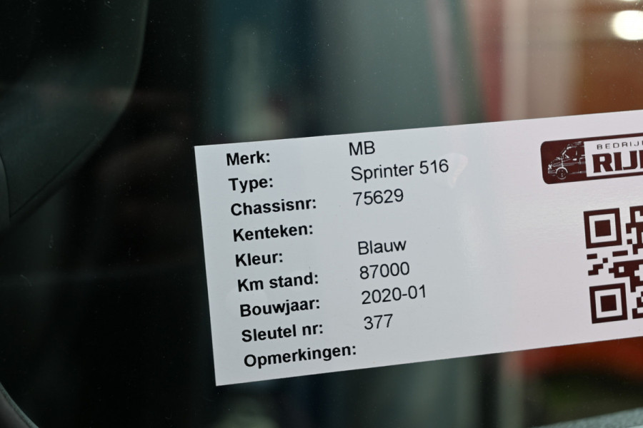 Mercedes-Benz Sprinter 516 CDI L3 Bakwagen Huifzeil MBUX navigatie, Geveerde stoel, Trekhaak