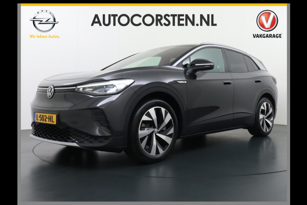 Volkswagen ID.4 1st 77kWh 204PK Trekhaak first Warmtepomp Adap.Cruise Apple Carplay/Android Auto Navi Ecc Pdc Head-Up Display DAB Keyless Matrix Stoelverwarming Rijstrooksensor Geluidsisolerend glas Connected services Draadloze telefoonlader Verkeersbord detectie Origineel Nederlandse Auto €48.913,- Nieuwprijs