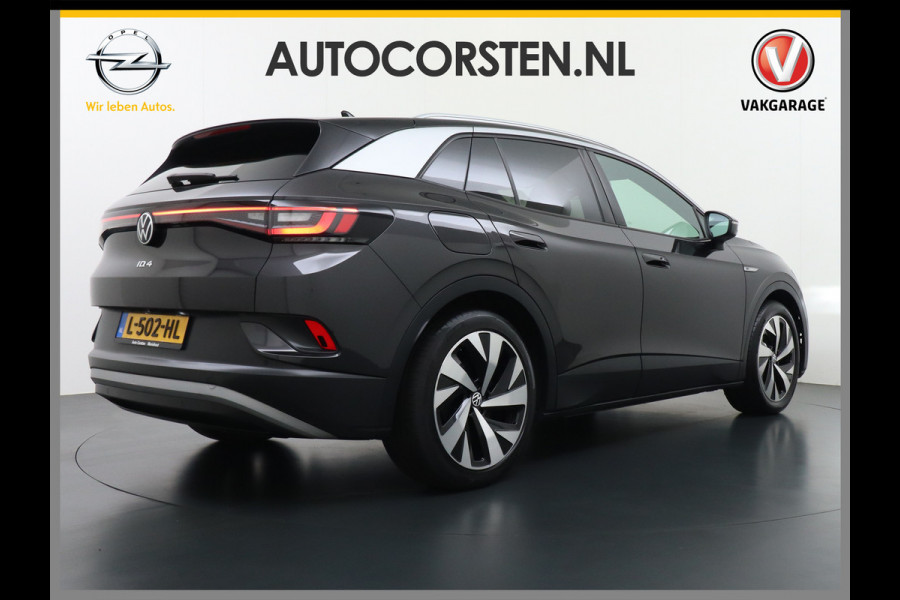 Volkswagen ID.4 1st 77kWh 204PK Trekhaak first Warmtepomp Adap.Cruise Apple Carplay/Android Auto Navi Ecc Pdc Head-Up Display DAB Keyless Matrix Stoelverwarming Rijstrooksensor Geluidsisolerend glas Connected services Draadloze telefoonlader Verkeersbord detectie Origineel Nederlandse Auto €48.913,- Nieuwprijs
