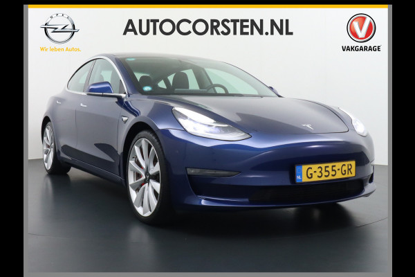 Tesla Model 3 Performance AWD 513pk FSD-MEEGELEVERD PAKKET! €71.440,- nieuw! 0-100kmh 3.4sec! Lmv-20" AutoPilot Carbon-Spoiler Full Self-Drivi Navi Led ACC DAB Voorverwarming interieur en Keyless via GSM-App One-Pedal-Drive Rode Remklauwen Premium Audio Veel grip door 4WD vierwielaandrijving.  Origineel Nederlandse auto nieuwprijs €72.080 Garantie op Accu en motor tot 28-12-2027/192.000km