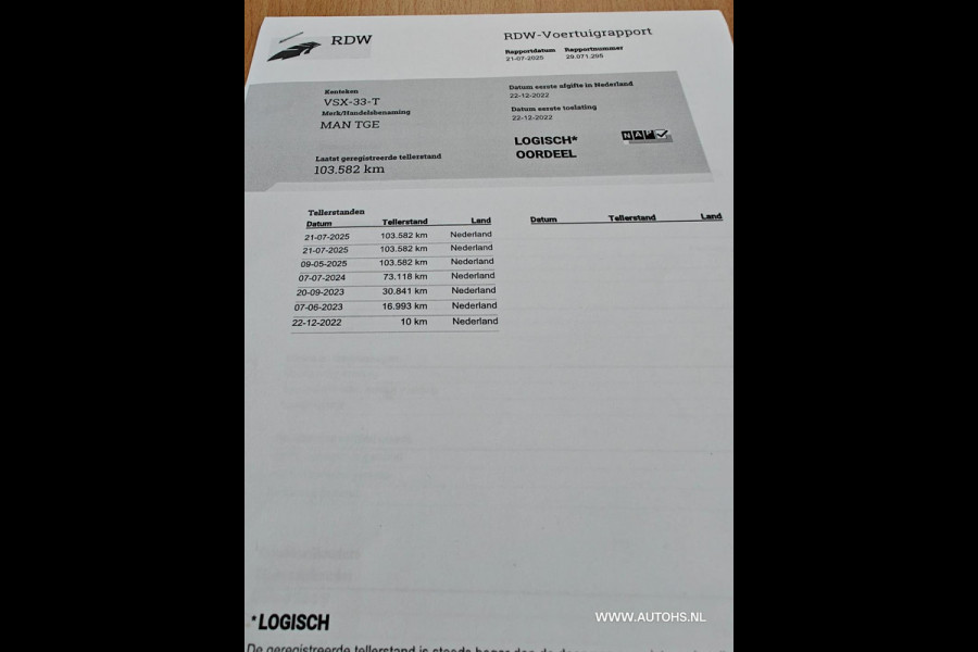 MAN TGE 35 2.0 Extra Lang Super Hoog , Post NL uitvoering , navi , camera , cruise , Super mooie bus lage km