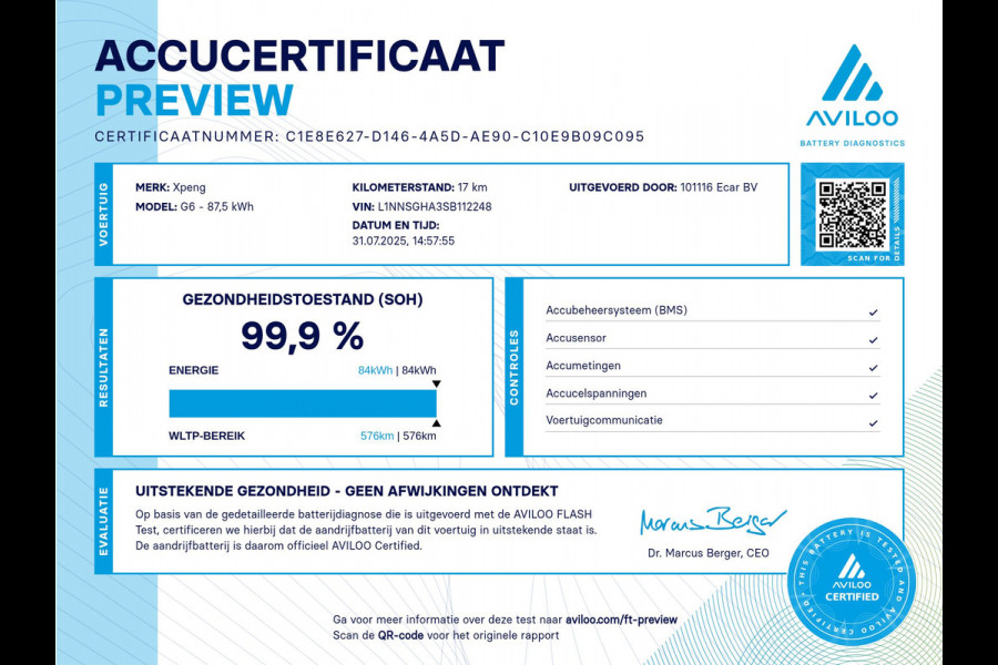 XPeng G6 RWD Long Range 88 kWh | V2L | 360 Camera | Stoelverwarming en stoelventilatie voorin! | Soh (batterijcheck) 99,9 %