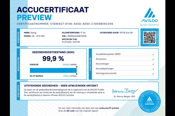 XPeng G6 RWD Long Range 88 kWh | V2L | 360 Camera | Stoelverwarming en stoelventilatie voorin! | Soh (batterijcheck) 99,9 %