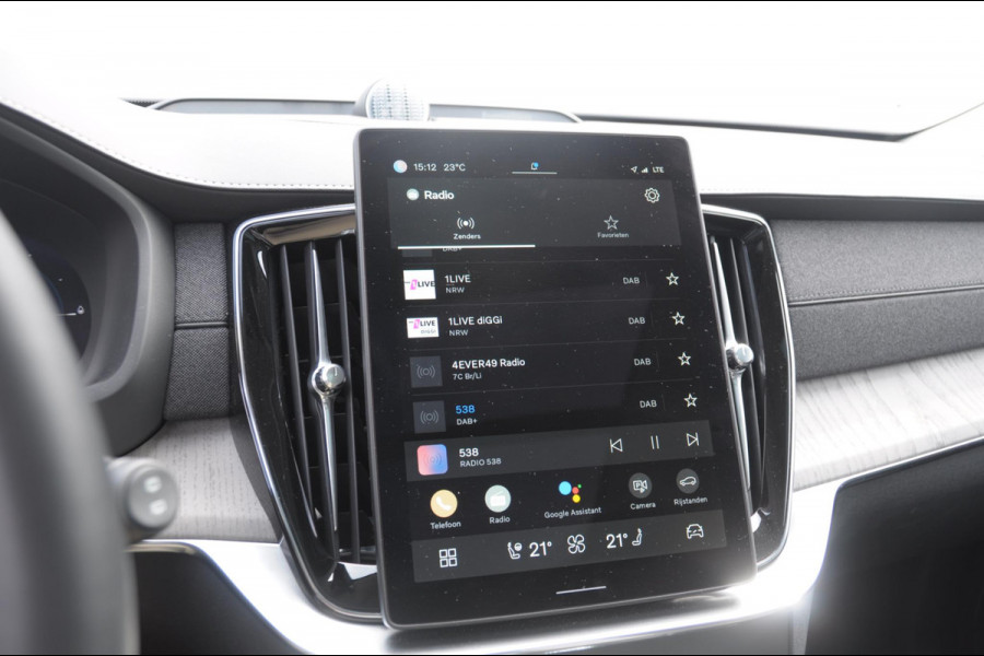 Volvo XC90 T8 455PK Automaat Plug-in hybrid AWD Ultra Dark / Luchtvering / Bowers & Wilkens / Extra getint glas / Nappa leder met Ventilatie / Gelamineerde zijruiten rondom