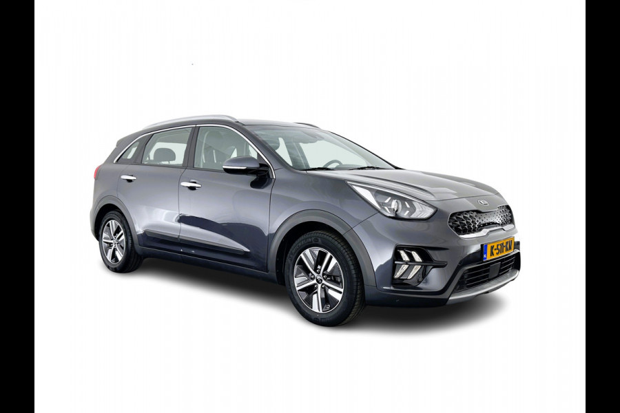 Kia Niro 1.6 GDi Hybrid DynamicLine (INCL-BTW) Aut. *ADAPTIVE-CRUISE | LEATHER-FABRIC | NAVI-FULLMAP | HEATED-COMFORTSEATS | CAMERA | DAB+ | KEYLESS | ECC | DIGI-COCKPIT | SHIFT-PADDLES | LANE-ASSIST | PDC | TOWBAR | 16''ALU*