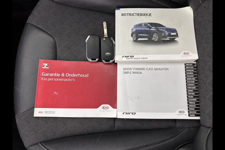 Kia Niro 1.6 GDi Hybrid DynamicLine (INCL-BTW) Aut. *ADAPTIVE-CRUISE | LEATHER-FABRIC | NAVI-FULLMAP | HEATED-COMFORTSEATS | CAMERA | DAB+ | KEYLESS | ECC | DIGI-COCKPIT | SHIFT-PADDLES | LANE-ASSIST | PDC | TOWBAR | 16''ALU*